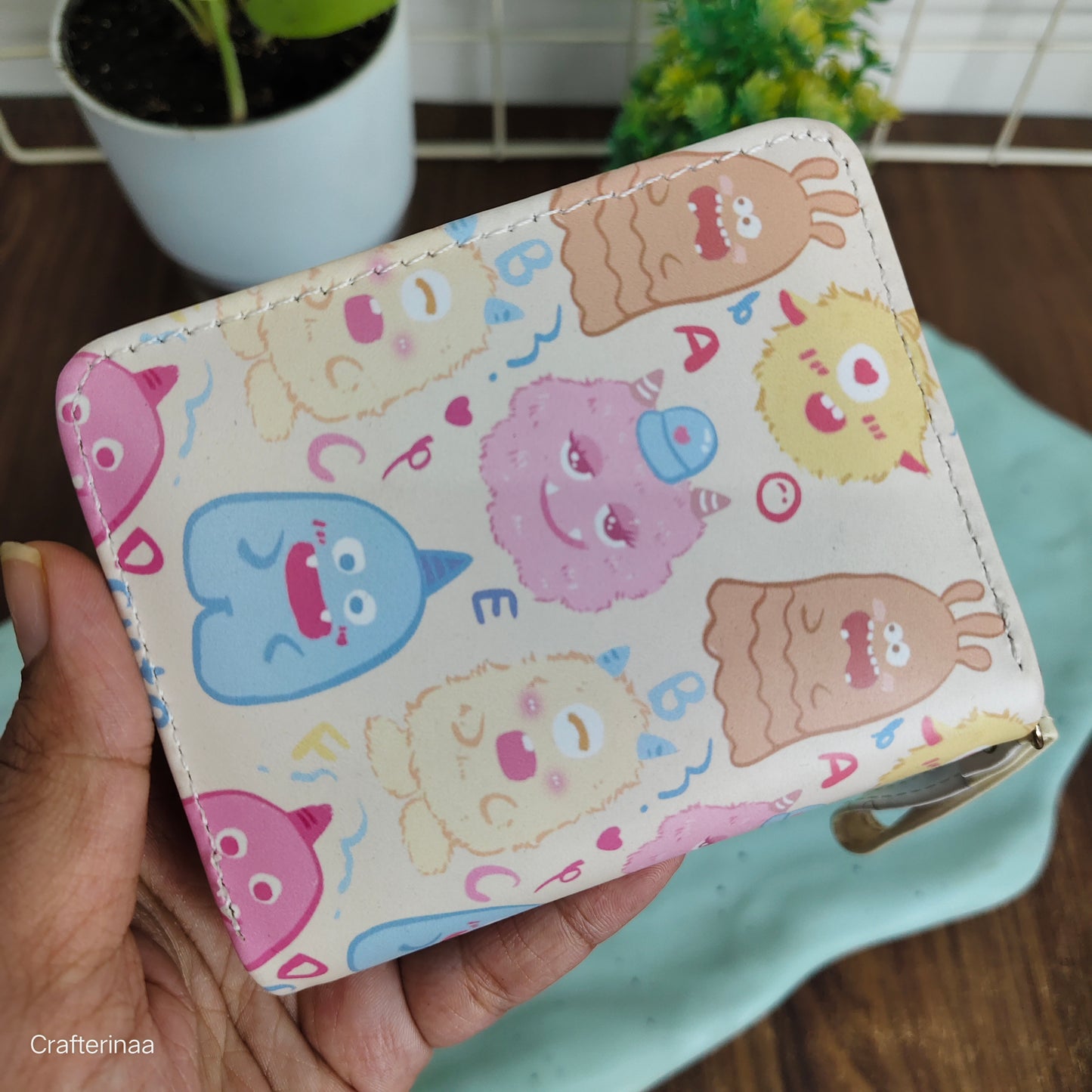 Cartoon Monster Kids Wallet – Small Zipper Coin Purse