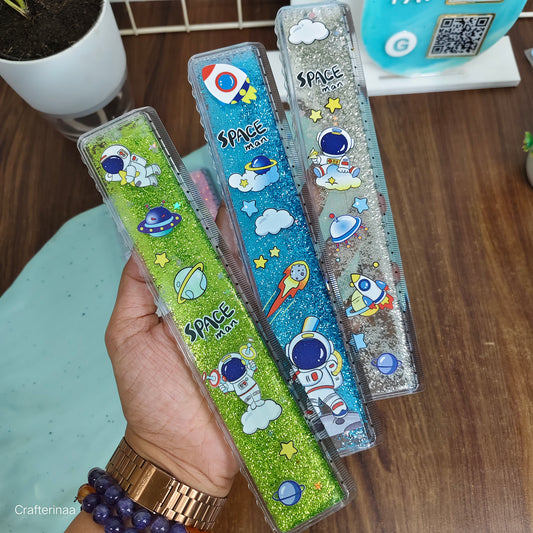 Cute Glitter Ruler for Kids – 15cm Transparent Measuring Ruler