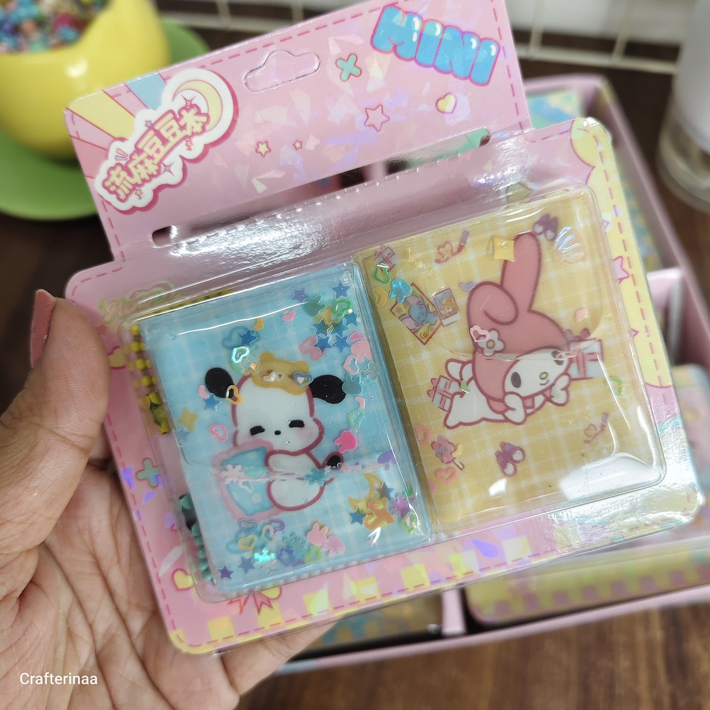 Cute Cartoon Mini Diary Notebook Set | Kawaii Glitter Shaker Pocket Journals for Kids & Girls