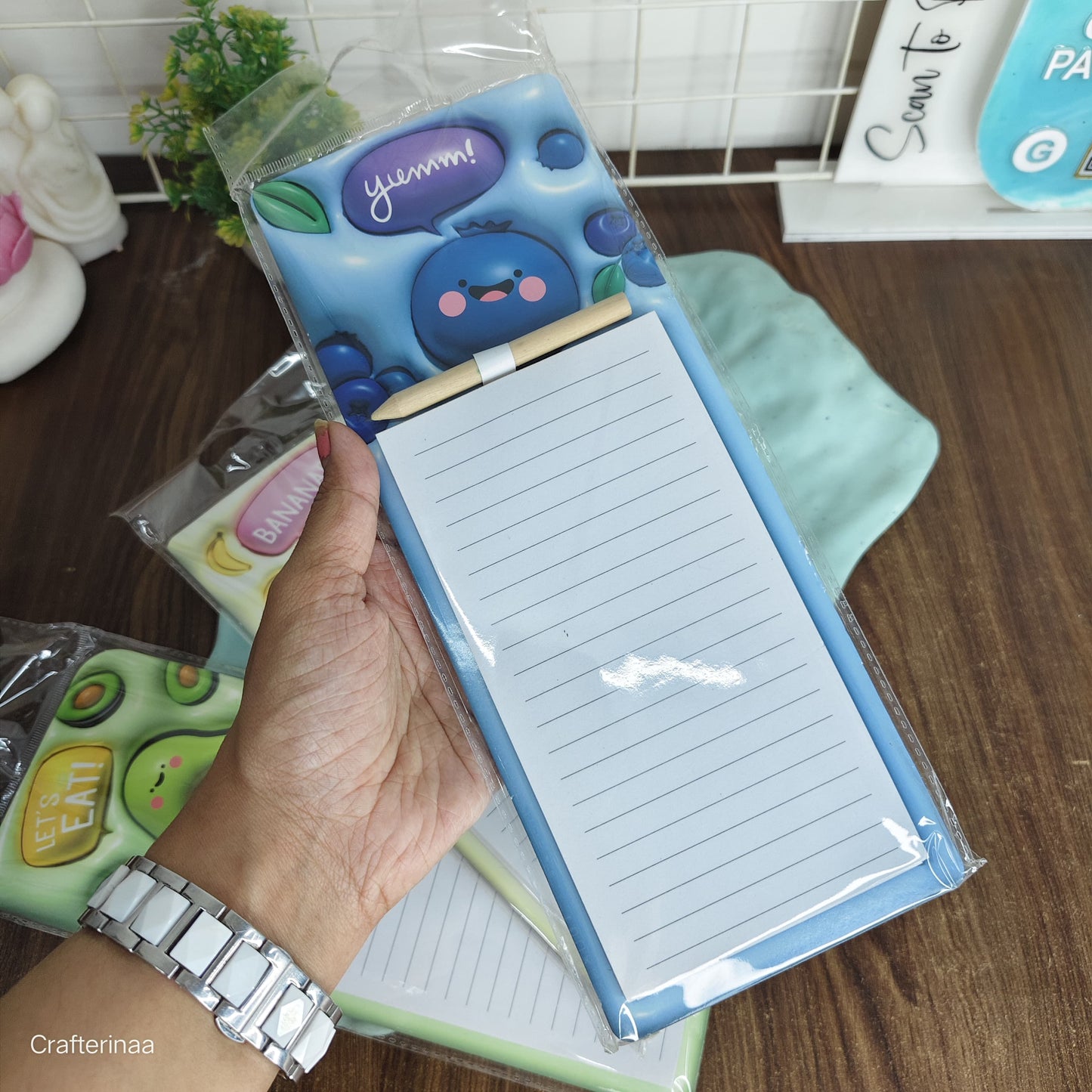 Cute Magnetic Fridge Notepad with Pen | Fruit Theme To-Do & Grocery List Pad