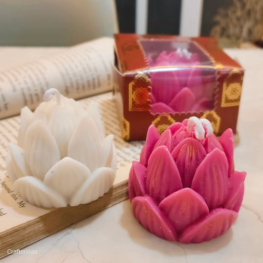 Lotus Flower Shaped Decorative Candle – Handmade Scented Candle for Home Décor & Gifting