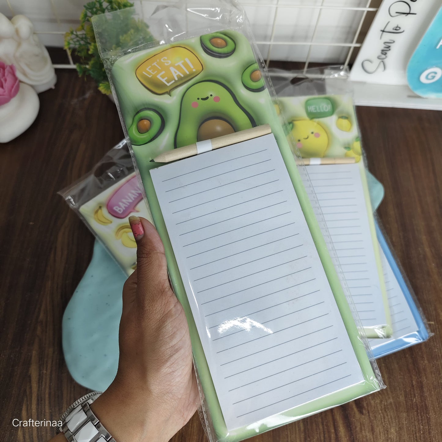 Cute Magnetic Fridge Notepad with Pen | Fruit Theme To-Do & Grocery List Pad