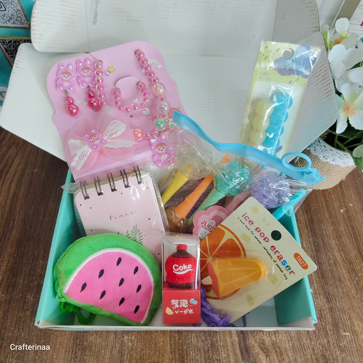 Cutie Sister Rakhi Hamper – Jewellery, Fun Stationery & Cute Accessories Gift Box