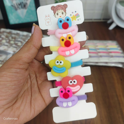 Funky Elastic Rubber Bands|Cute Cartoon Elastic Bands for Girls | Sweet Treat Style Hair Accessories”
