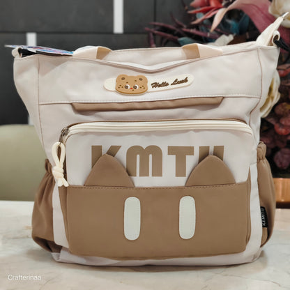 Cute Cartoon Bear Tote Backpack – Multi-Pocket college/School & Travel Bag