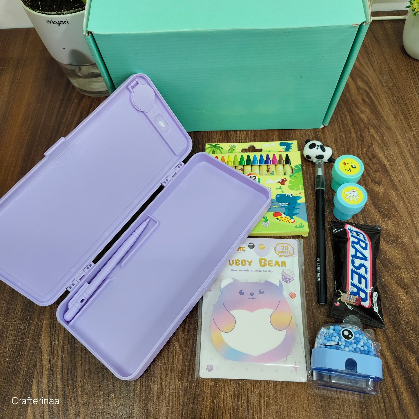 Cute Kids Study Hamper – LCD Writing Tablet, Crayons, Sticky Notes & More